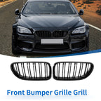 Pair Hood Kidney Grille Covers for BMW F06 (2012–2018) Glossy Black