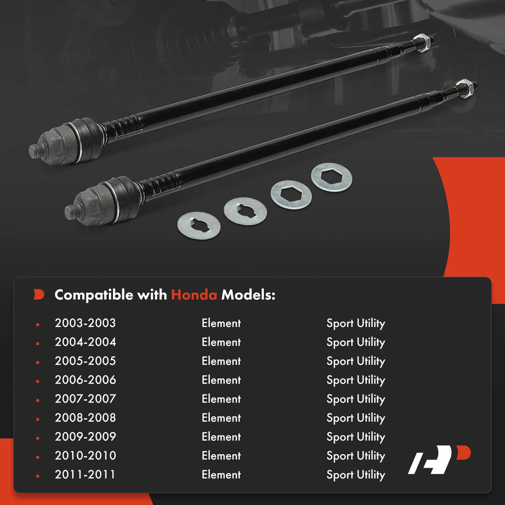 2X Front Inner Tie Rod Ends for Honda Element (2003-2011)