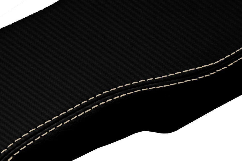 Console Lid Cover for Lincoln Town Car (2003–2011) PVC Carbon Beige Stitch