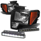 Black Housing Smoked LED Fog Light Kit for Ford F150 (2009–2014)