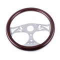 15" Classic Mahogany Wood Grain Steering Wheel for Universal Fit (RHD)