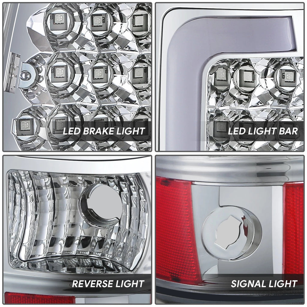 LED C-Tube Bar Tail Brake Light Lamps for Silverado Sierra 1500 (2003–2007)