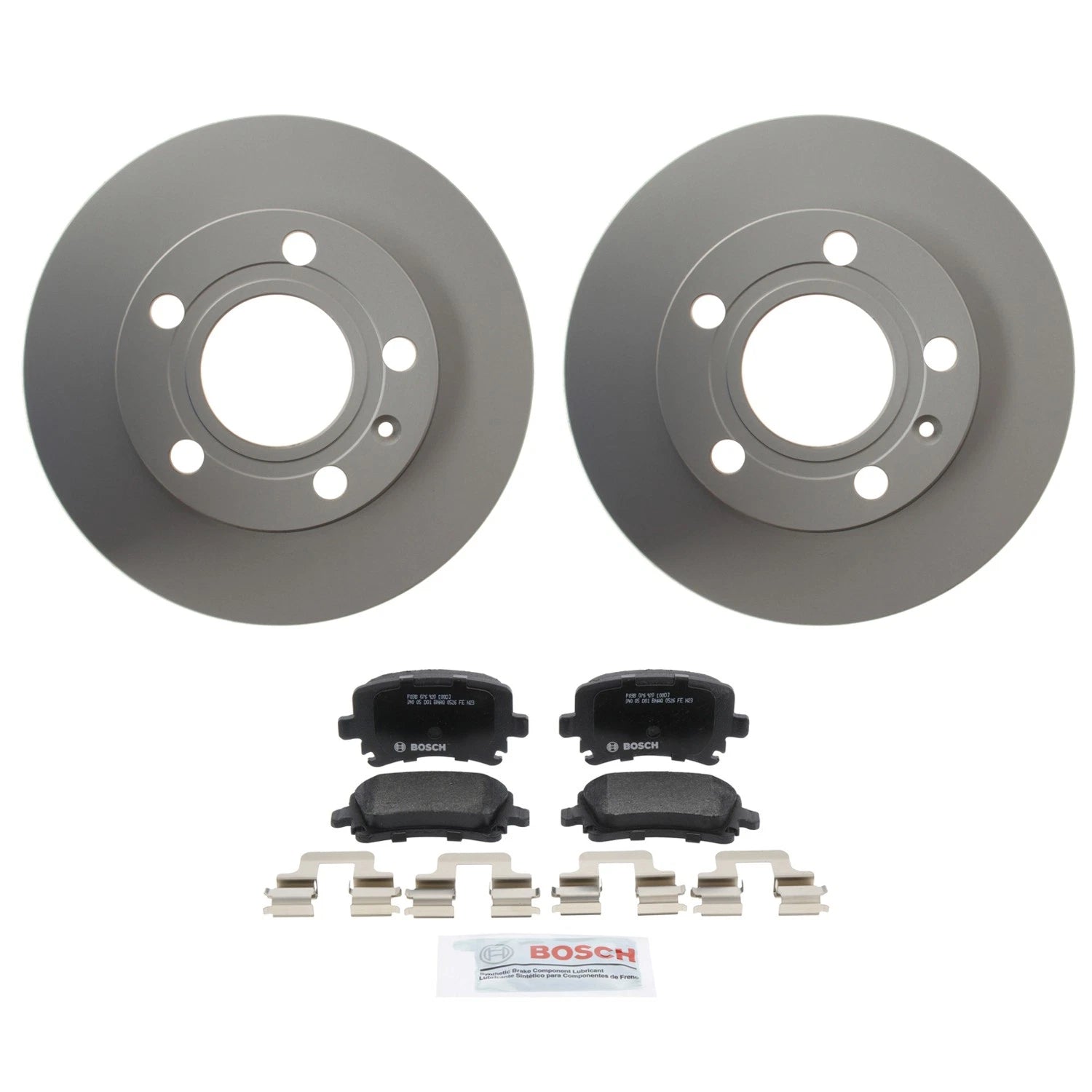 Hella Rear Rotors & Bosch QuietCast Brake Pads Kit for Audi A4 (1996–2001)