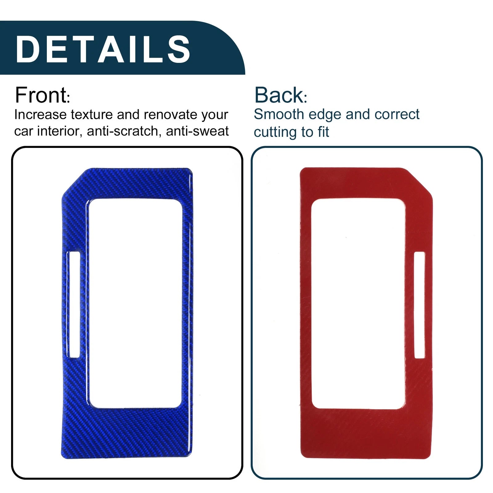 ABS Gear Shift Knob Cover Sticker for Ford F150 (2015–2020) Carbon Fiber Dark Blue