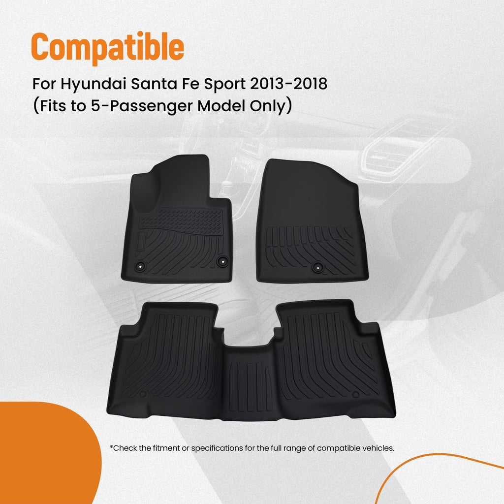 Set of 4 All Weather Carpet Floor Mats for Hyundai Santa Fe Sport (2013–2018)