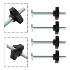 Set of 4 M8 T Track Bolts and Knobs for Woodworking Jigs
