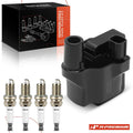 Set of 1 Ignition Coil & 4 Spark Plugs for Nissan Altima
