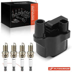 Set of 1 Ignition Coil & 4 Spark Plugs for Nissan Altima