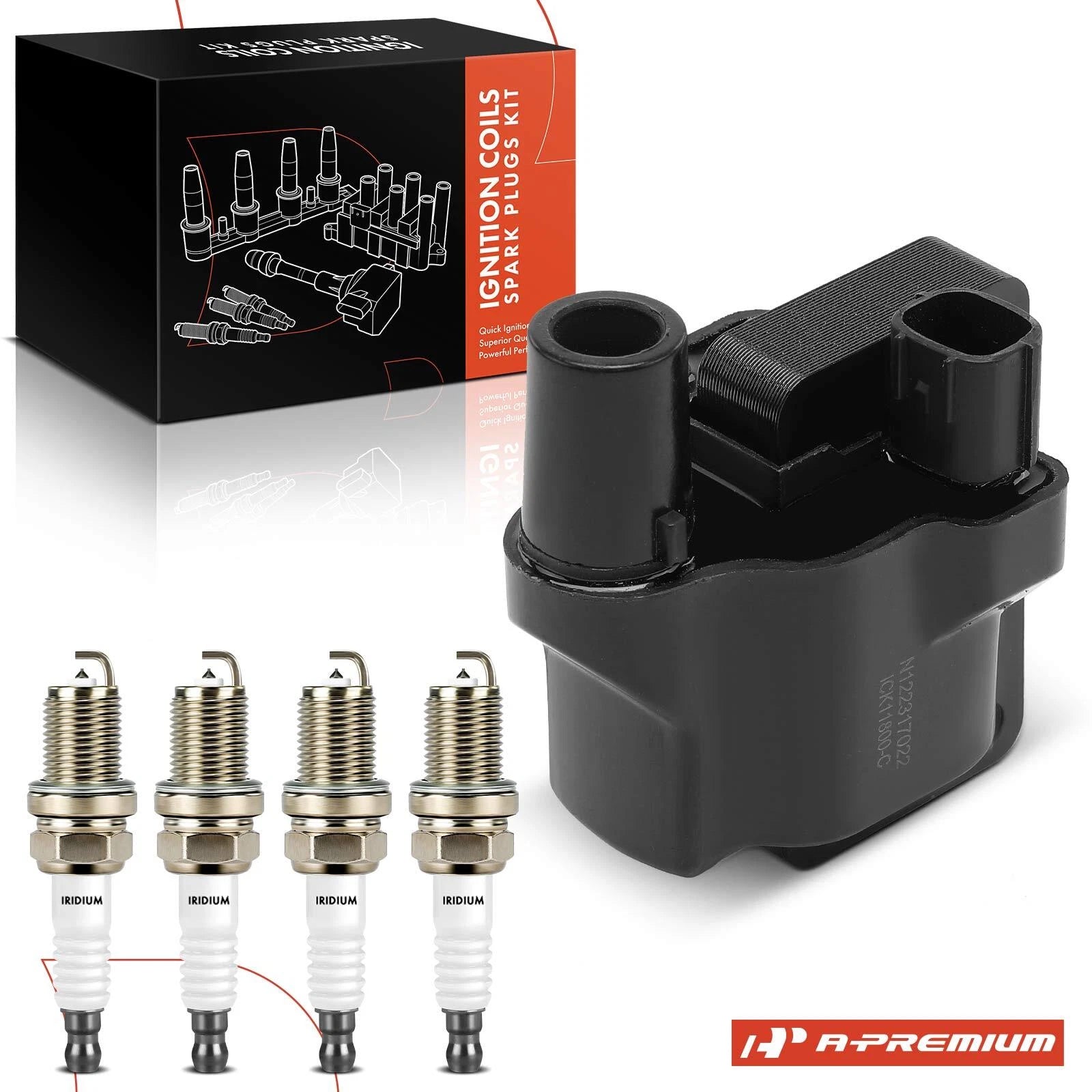 Set of 1 Ignition Coil & 4 Spark Plugs for Nissan Altima