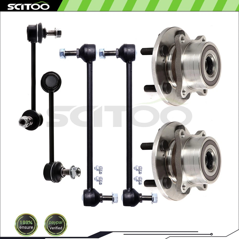 Set of 6 Front Sway Bar End Links & Wheel Bearing Hubs for Honda Pilot (2014–2015)