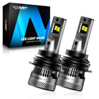 2X H13 9008 LED Headlight Bulbs for Hi-Low Beam (6500K, 40000LM)
