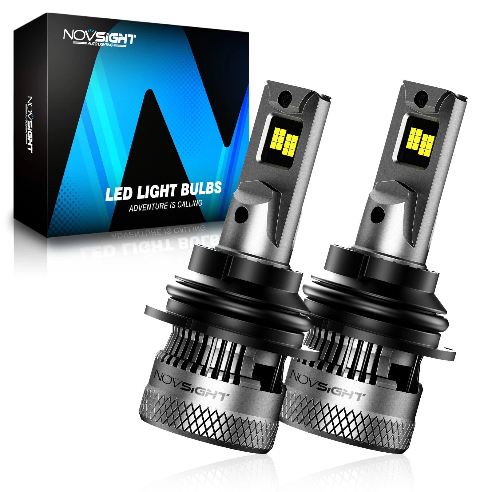 2X H13 9008 LED Headlight Bulbs for Hi-Low Beam (6500K, 40000LM)
