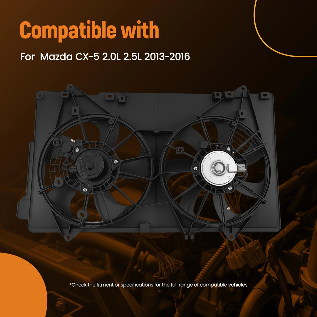 Cooling Fan Assembly for Mazda CX-5 (2013–2016) PE0115210 5+7 Blades