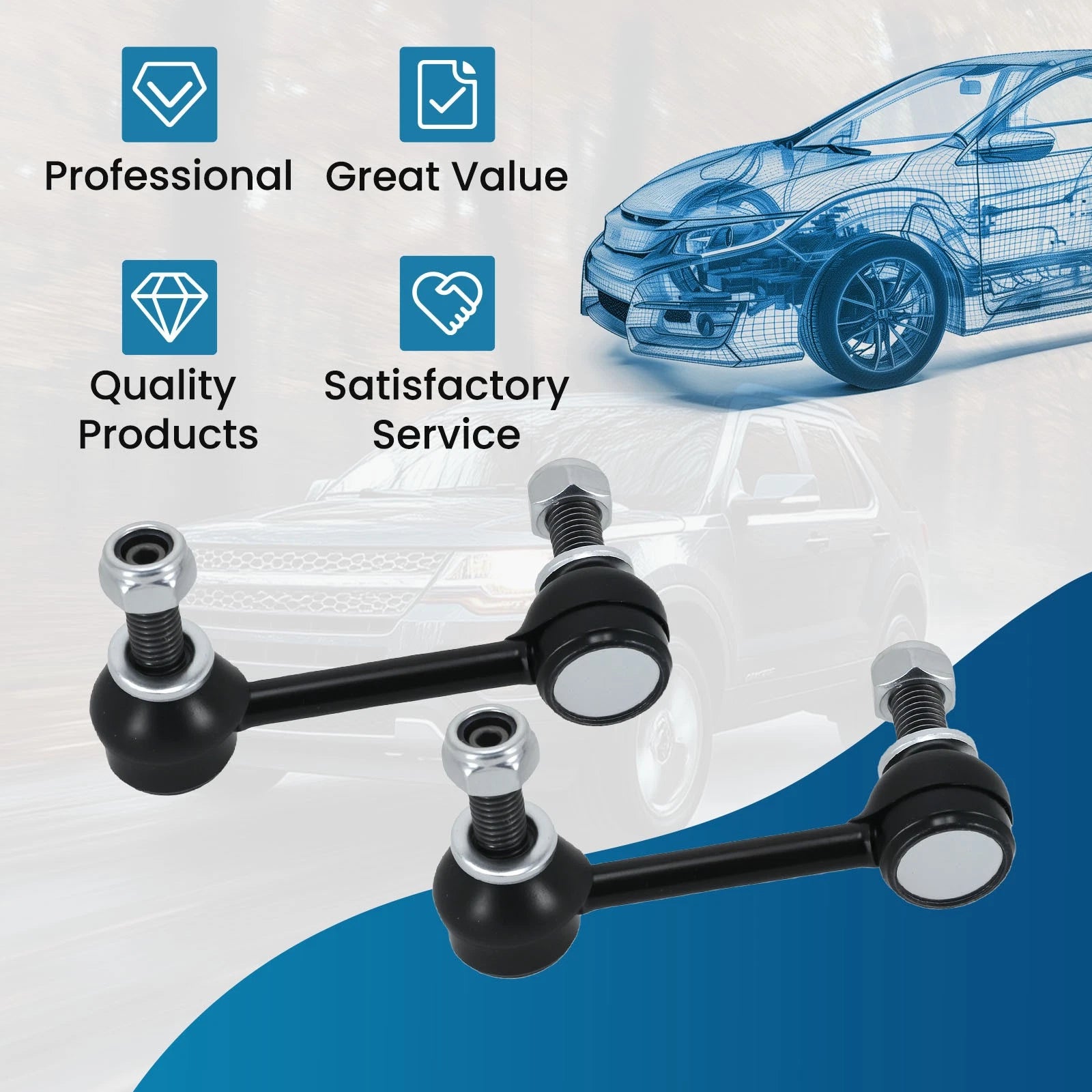 2X Front Stabilizer Sway Bar End Links for Chevy Trailblazer EXT (2004–2007)
