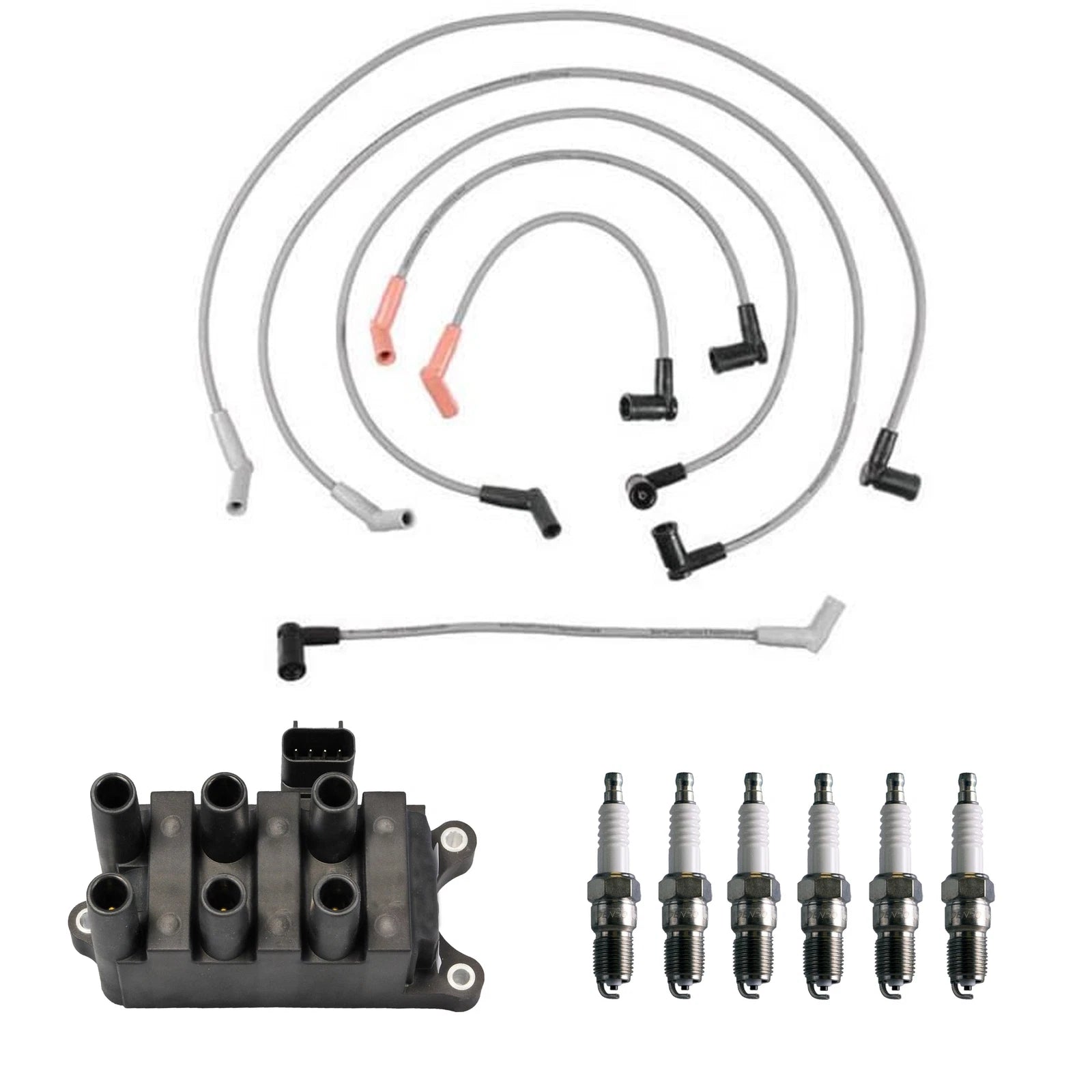 Set of 6 Denso Ignition Coil Wire Spark Plugs for Ford F-150