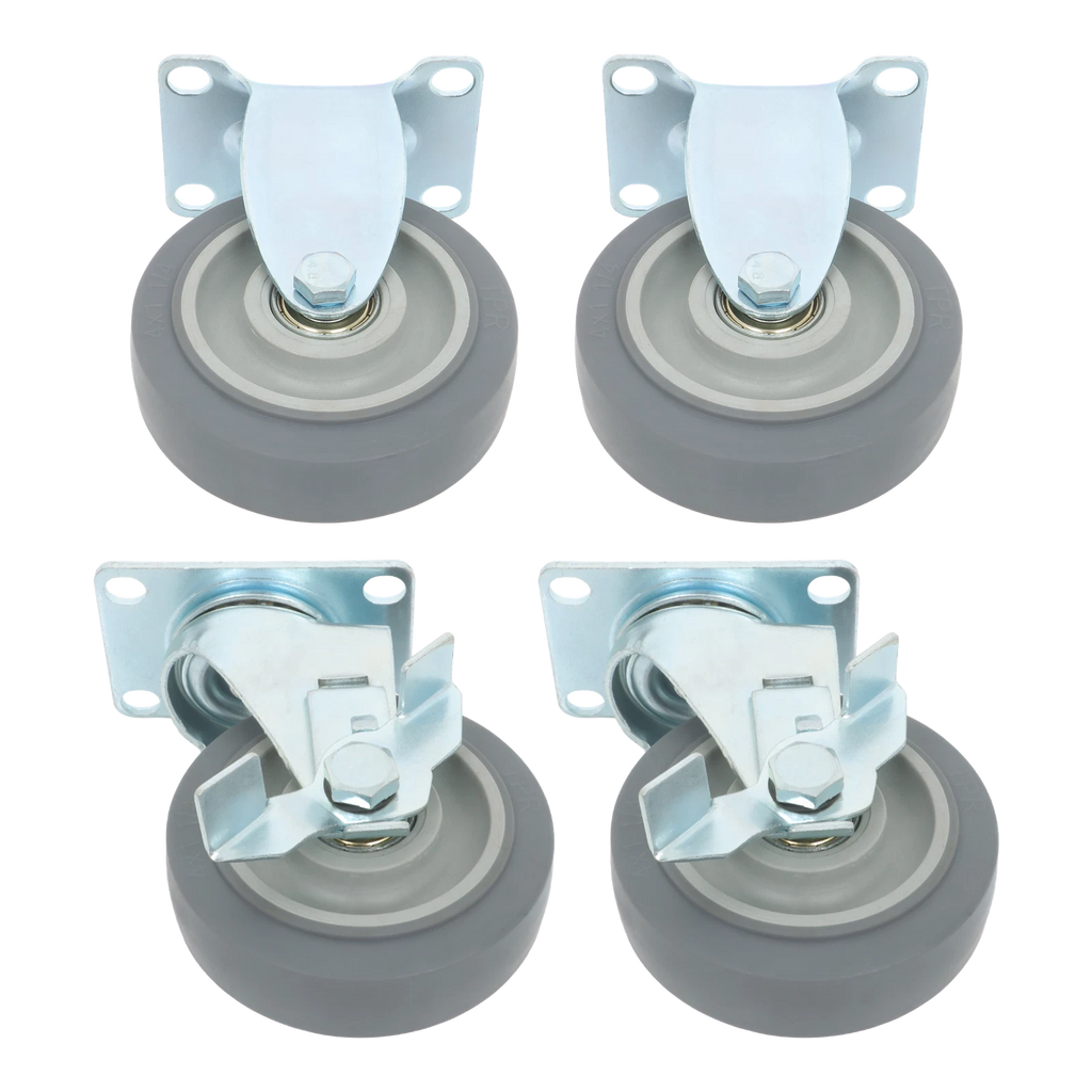 Set of 4 Grey Casters with Belt Brakes