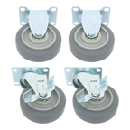 Set of 4 Grey Casters with Belt Brakes