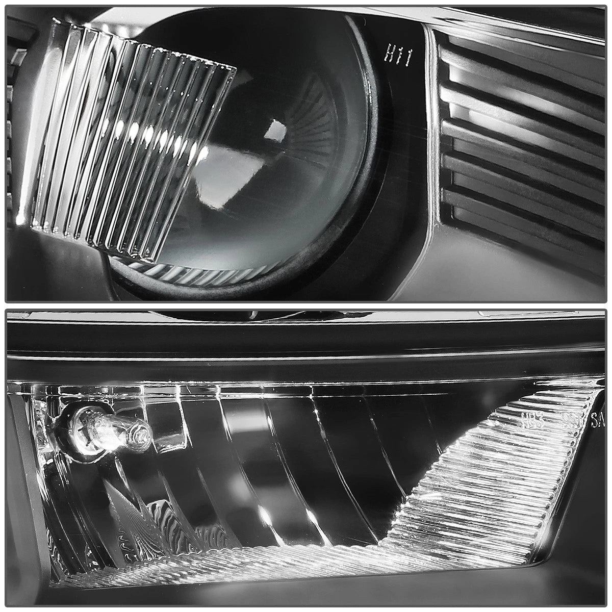 OE Style Black Housing Clear Side Projector Headlight Lamps for Ford Edge (2015–2018)