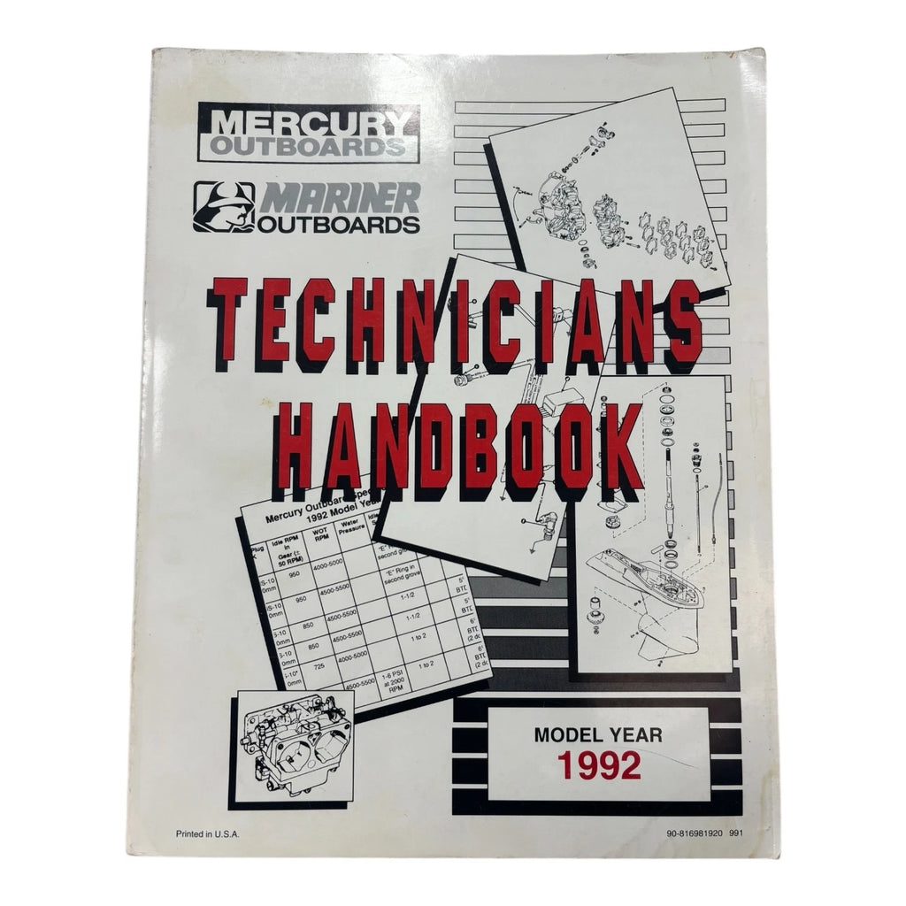 Technicians Handbook for Mercury Mariner Outboards (1992) 90-816981920