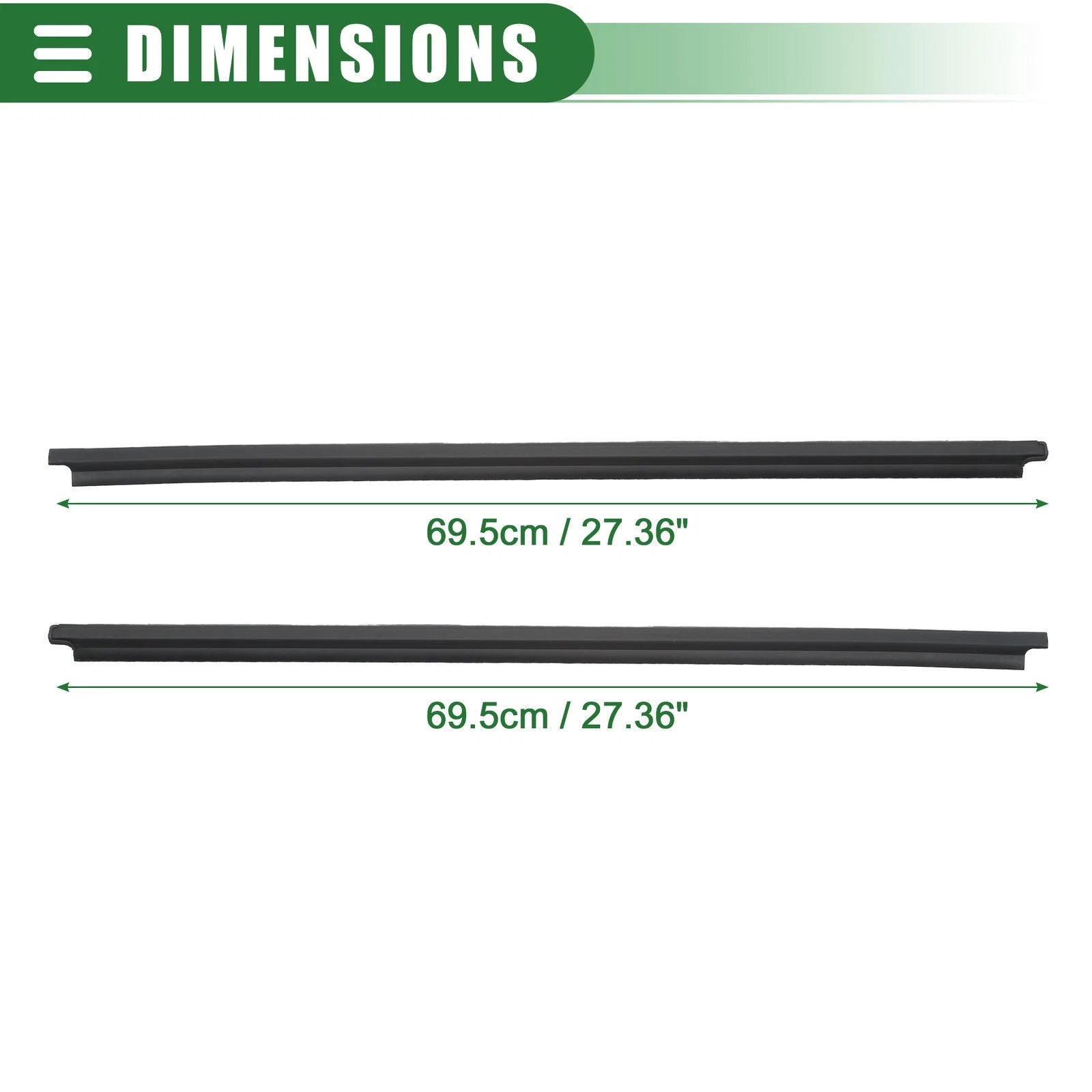Set of 2 Rear Door Window Belt Weatherstrip for Toyota Hilux (2005–2014)