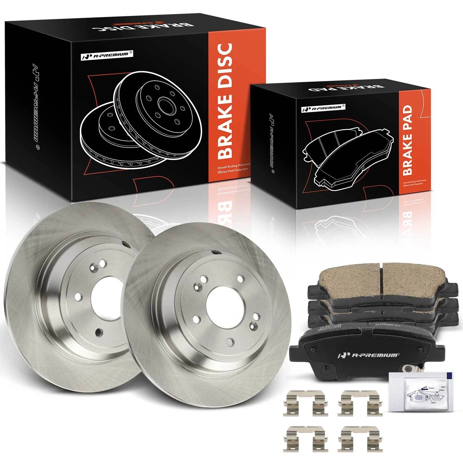 Rear Disc Brake Rotors & Ceramic Pads for Hyundai Genesis (2010–2016)