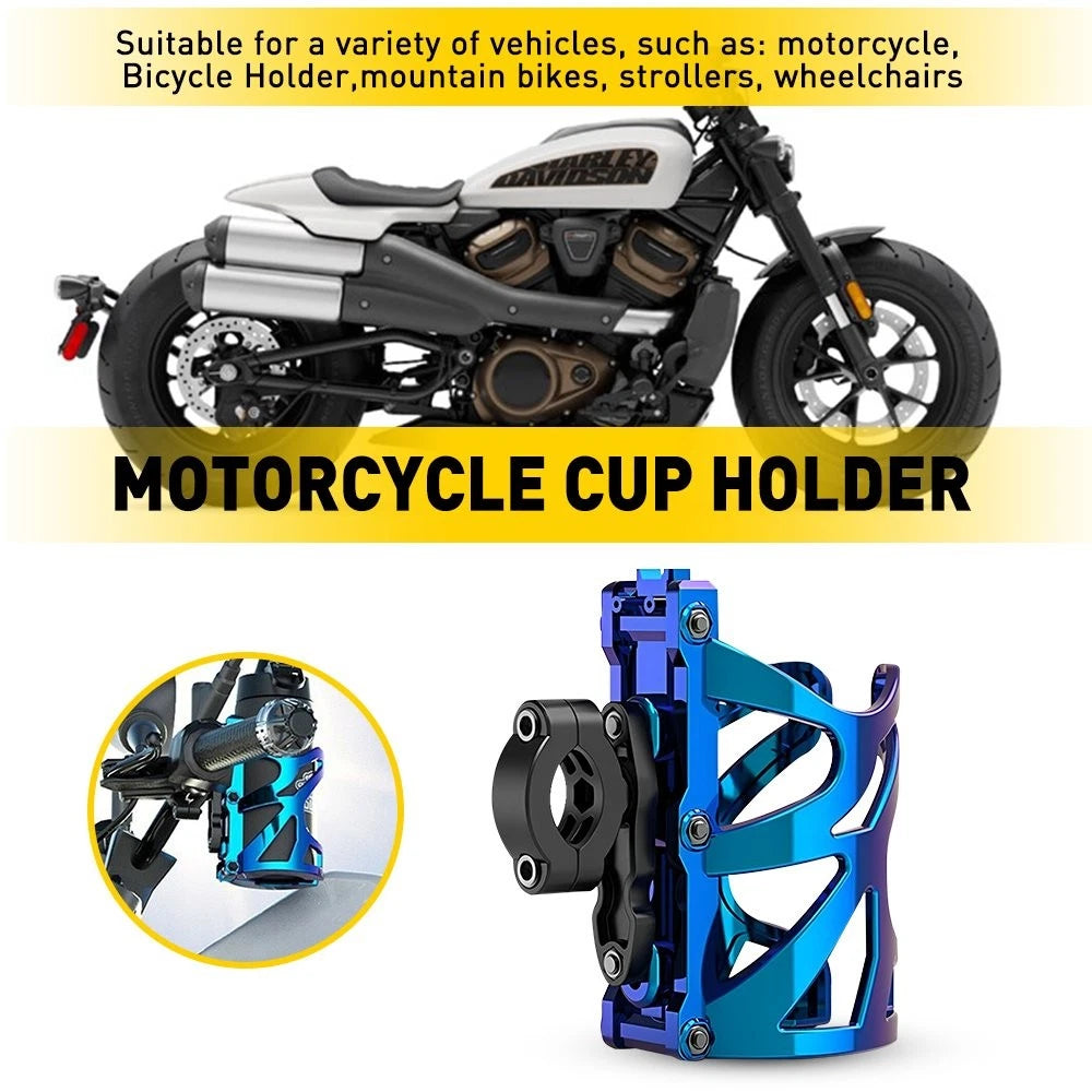 Chrome Handlebar Drink Bottle Holder for Universals Motorcycle