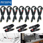 Set of 4 Adjustable 2-Point Lap Seat Belts for Universal Trucks and Cars