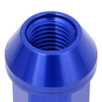 Set of 20 J2 7075 Forged Aluminum M12x1.5 Open-End Lug Nuts w/Adapter Blue