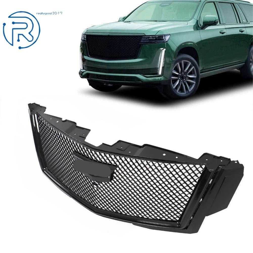 Front Upper Grille for Cadillac Escalade (2015–2020) Black Mesh