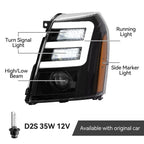 HID Xenon LED DRL Projector Headlights for Cadillac Escalade ESV (2007–2014)