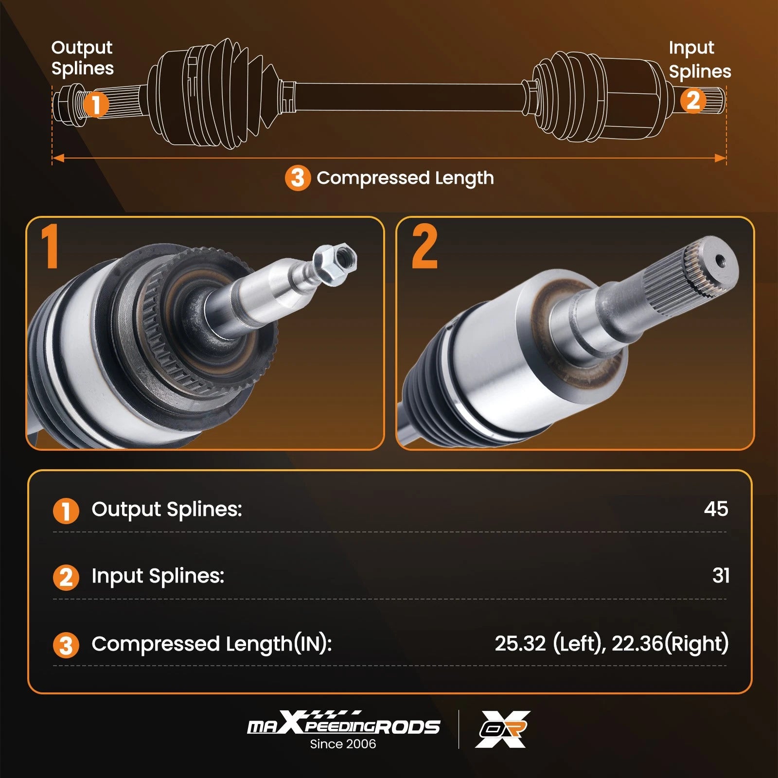 2X CV Axles for Ford F-150 (2015-2020) 4WD Front Left Right