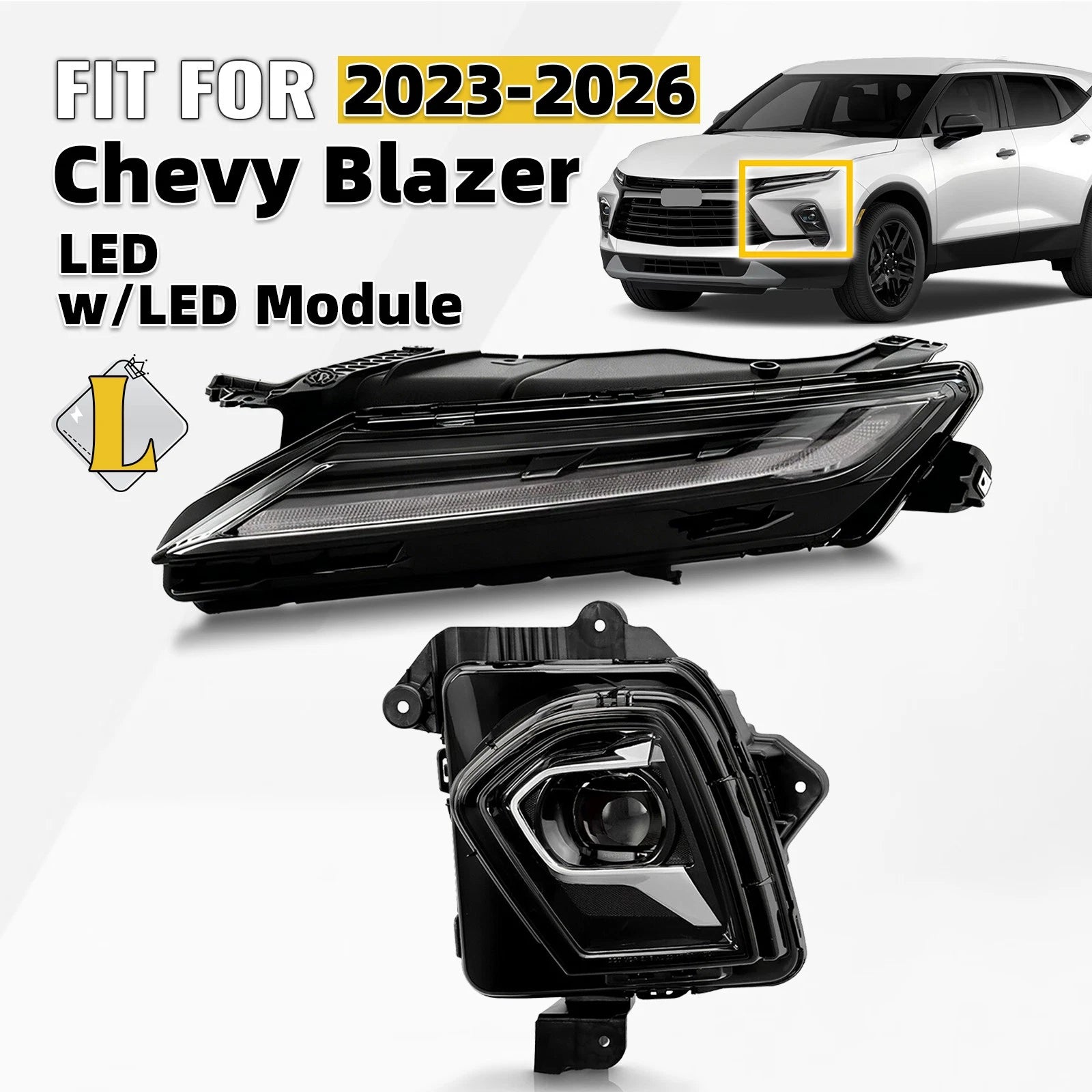 Full LED Projector Headlight with Module & LED DRL for Chevy Blazer (2023–2026)