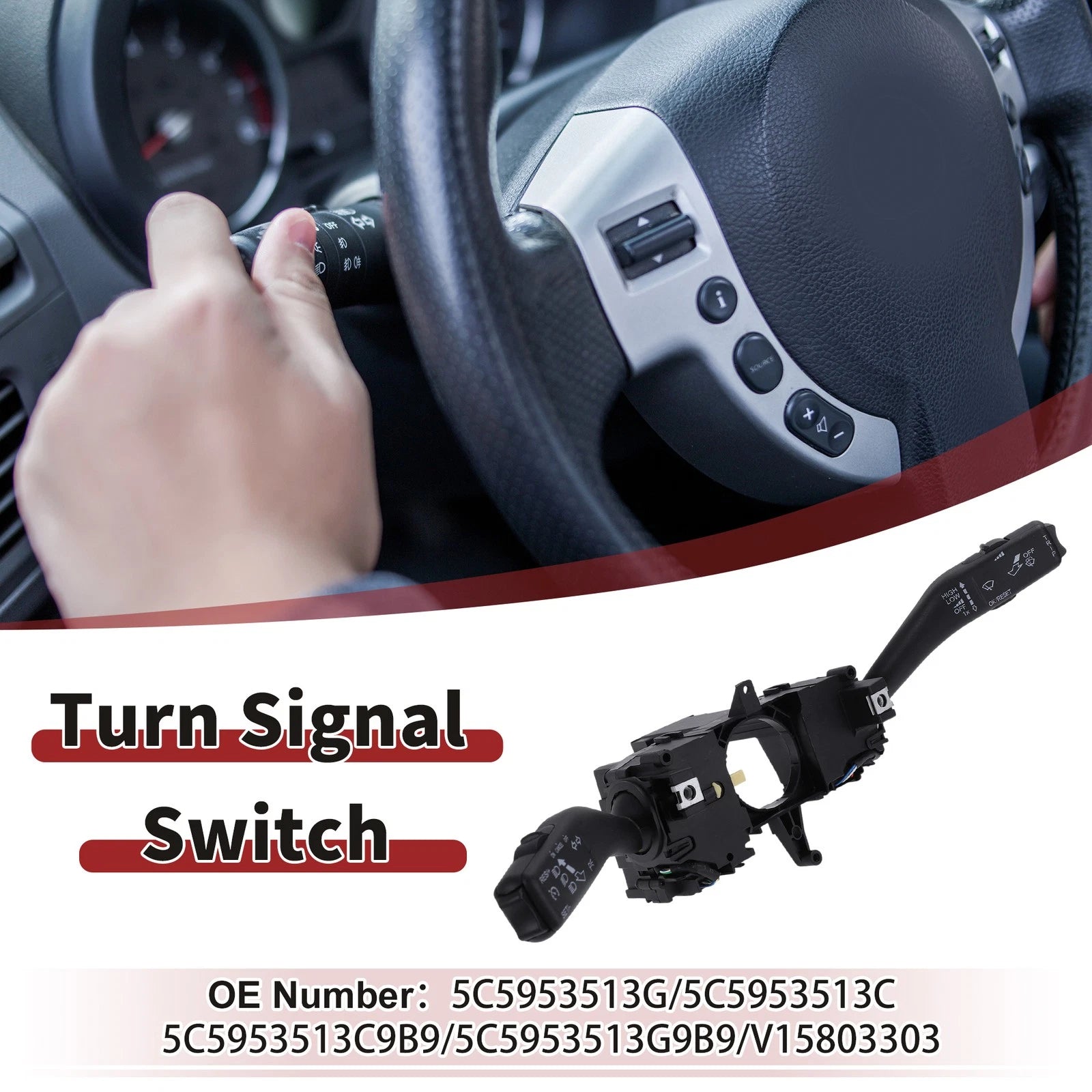 Turn Signal Switch No.5C5953513G/5C5953513C for Volkswagen Beetle (2012–2017)