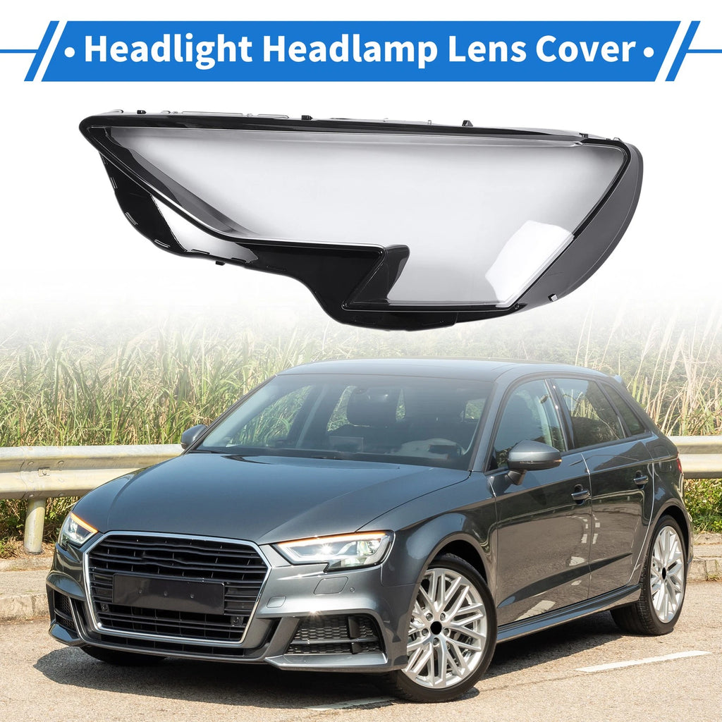 1 Pc Headlight Lens Cover for Audi A3 (2020–2022) Black