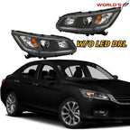 Headlight Headlamps for Honda Accord (2013–2015) Halogen Right + Left Pair