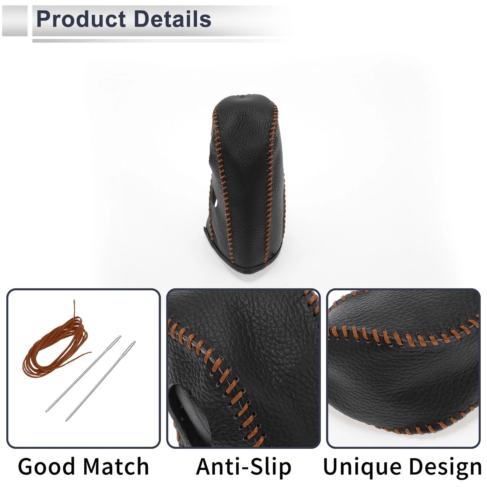 1 Pc Gear Shift Knob Cover for Nissan Tiida (2004–2012) Pebbled Black Brown