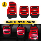 Set of 2 Red Non-Slip Manual Brake Pedal Pads for Car Accessories