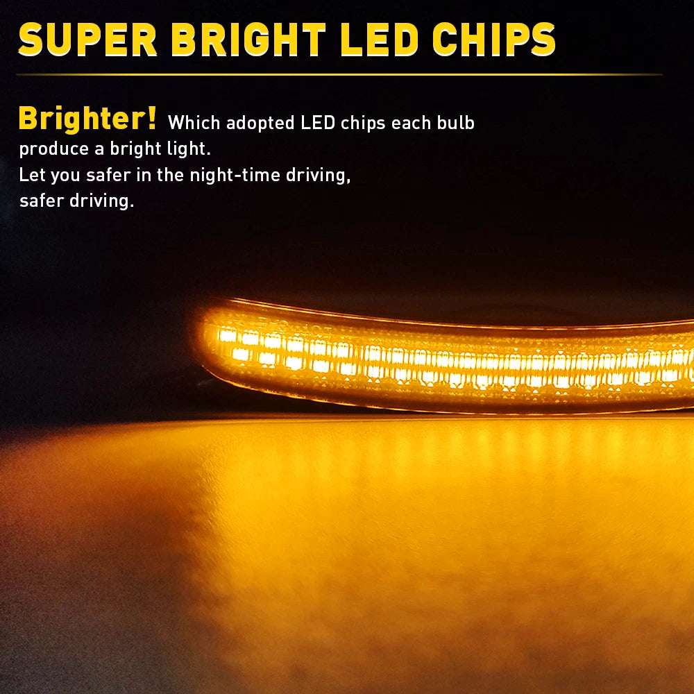 2X Smoked Lens LED Side Marker Lights for Dodge Charger (2015–up)