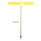 12" Black Spring Stainless Antenna Mast for Ford F-250 (2017–2024)