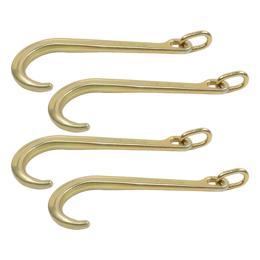 Set of 4 J Hook Clevis for Tow Chain Truck and Trailer (15", 5400 lbs)