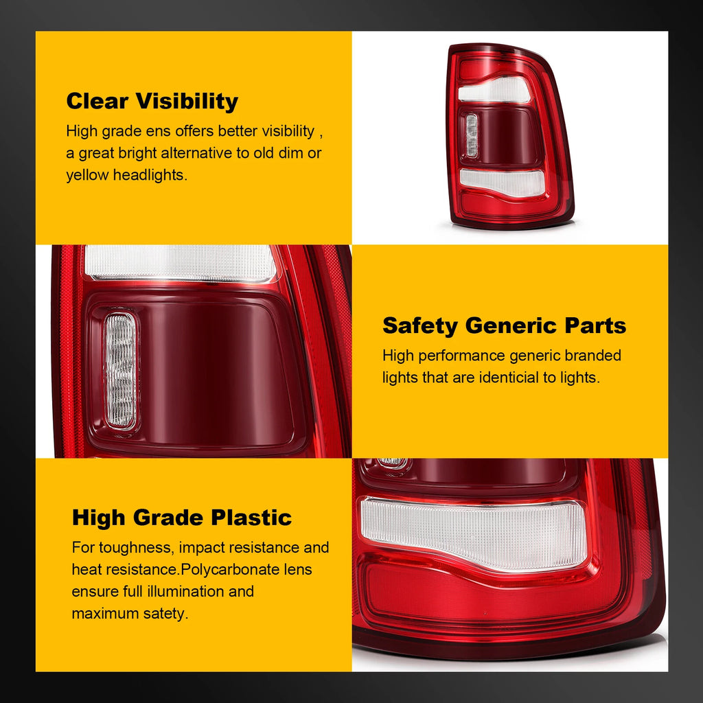 Full LED Tail Light Assembly for Ram 2500 3500 (2019–2024) Pair