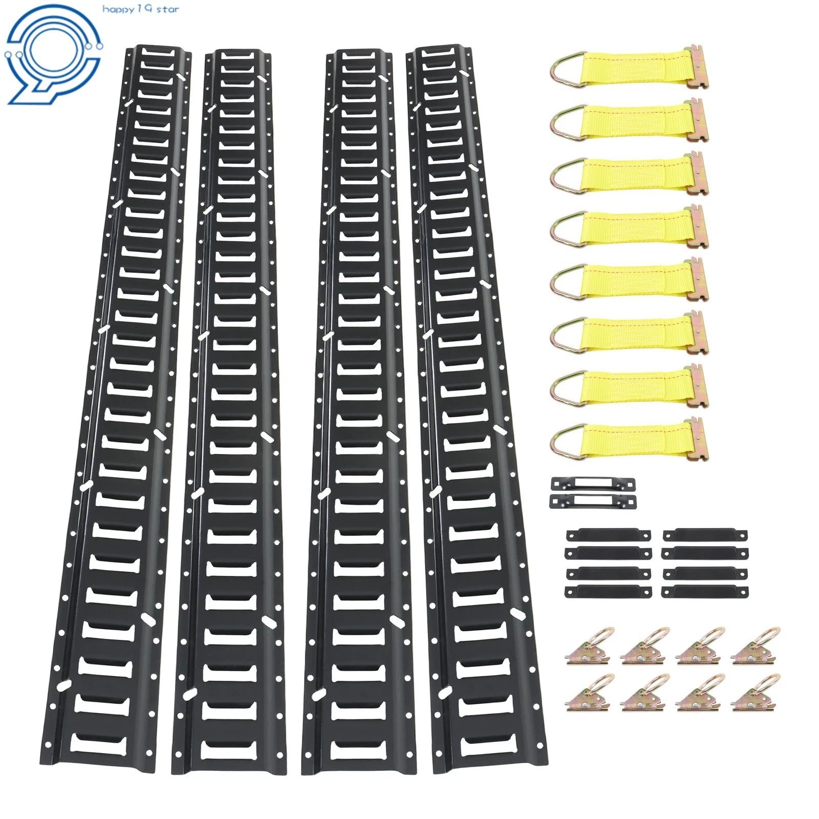 Set of 30 E-Tracks with D-Rings, O-Rings & End Caps for Cargo