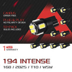 10x T10 6000k LED Bulbs for (194, 168, 175, W5W, 2825, 192)