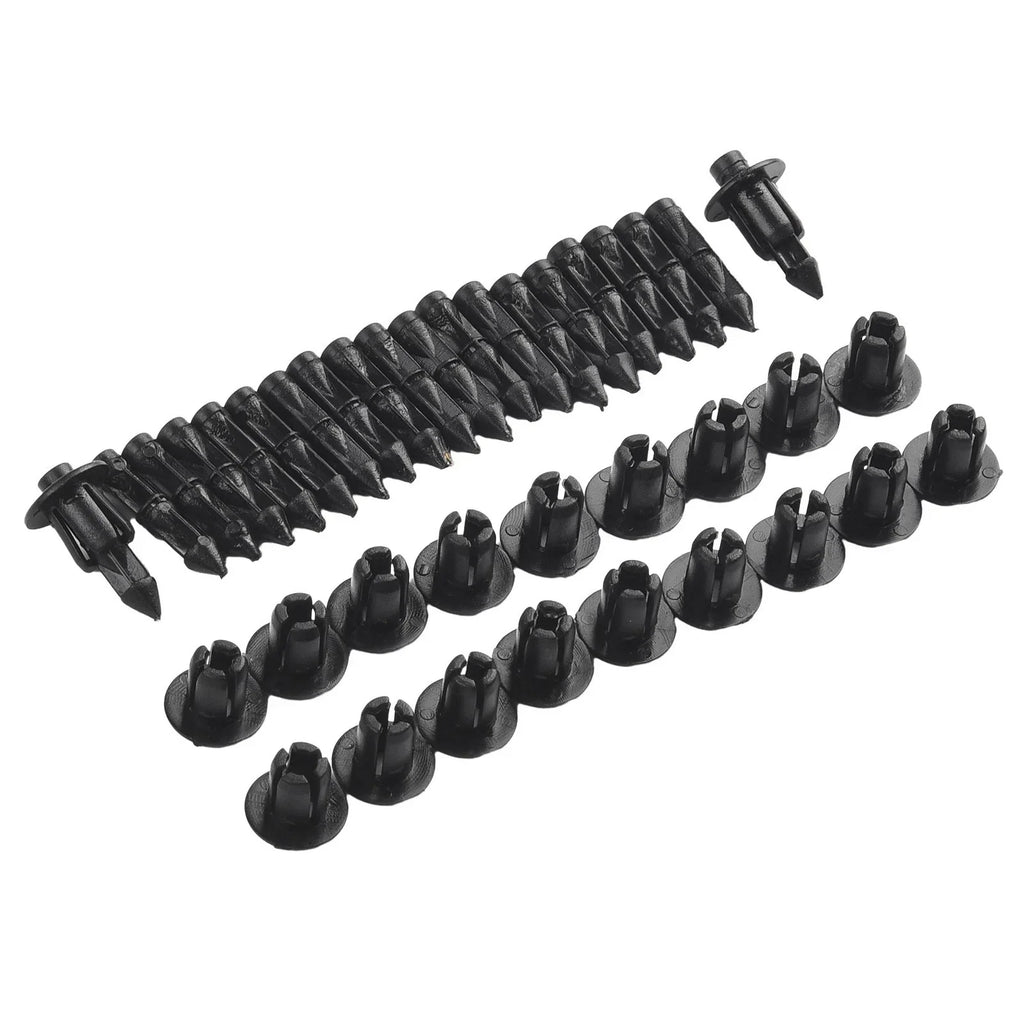 20pcs Black Plastic Panel Fastener Clips 6mm Hole for Retaining Fairings