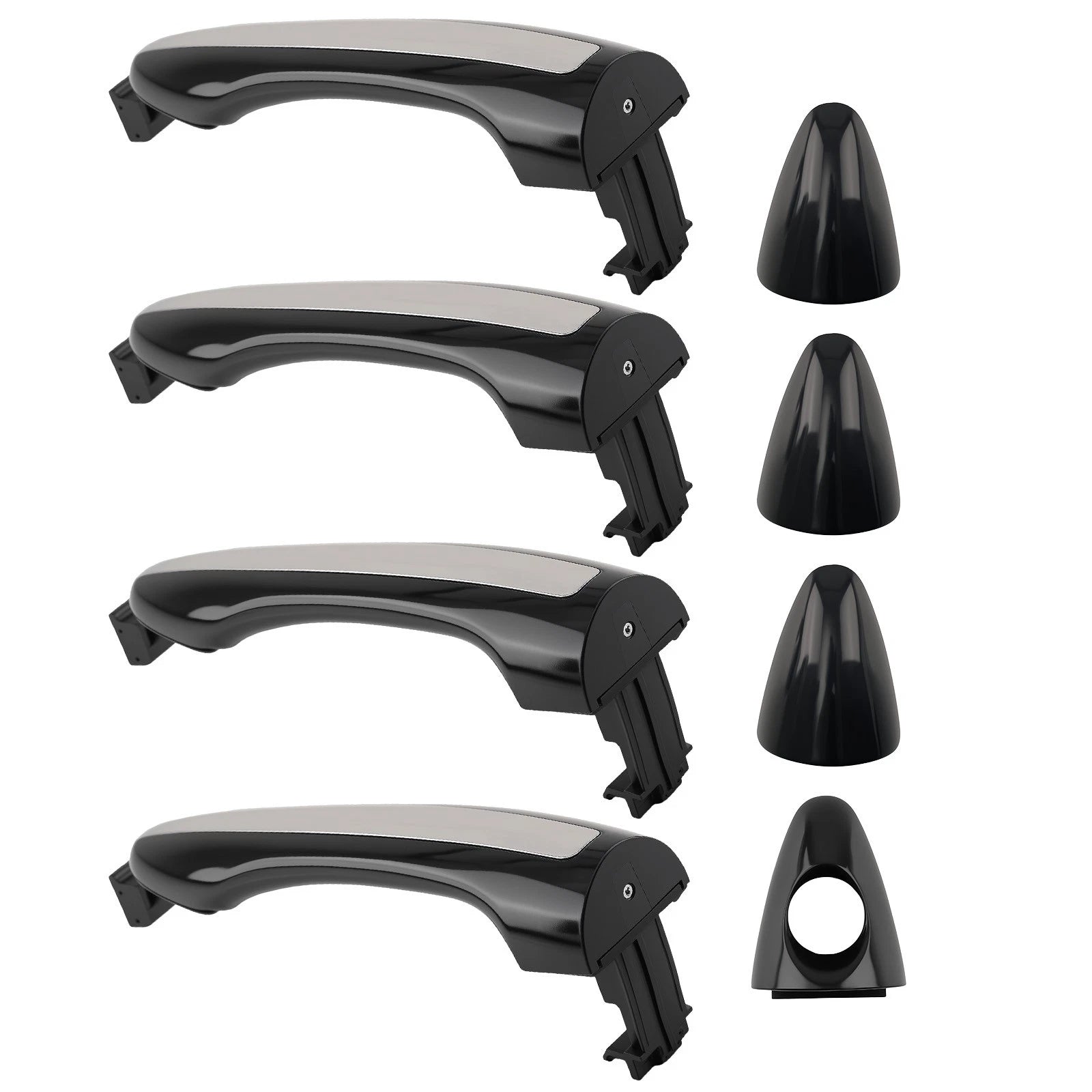 Set of 4 Black Outer Door Handles for Kia Forte Cerato (2014–2018) 82652-A7020