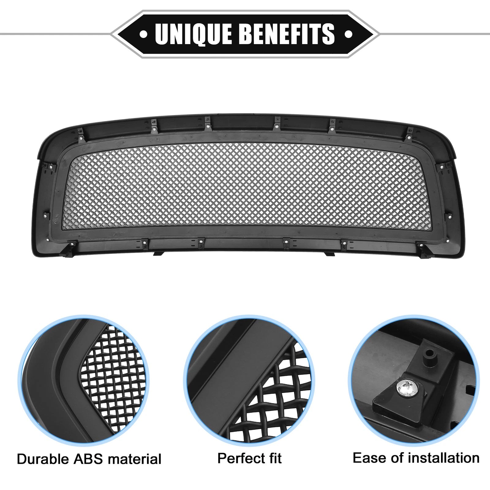 Front Grille Assembly for Dodge Ram 1500 (2009–2010) Matte Black