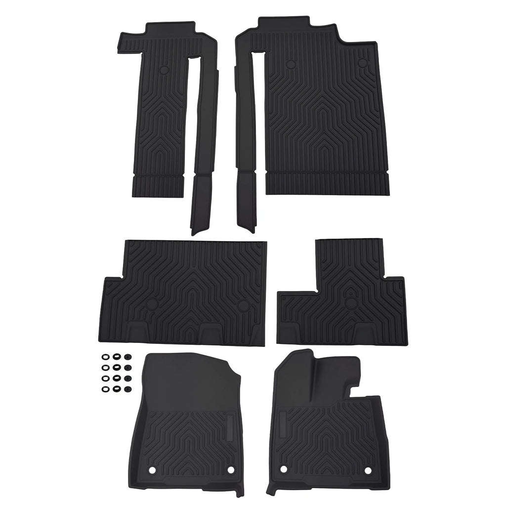 Set of 2 Anti-Slip TPE All-Weather Floor Mats for Toyota Sienna (2021–2025)