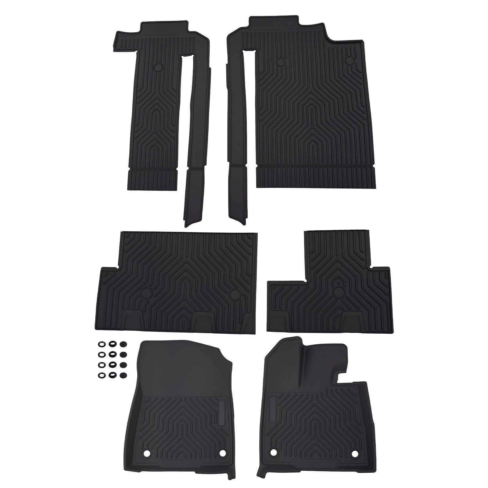 Set of 2 Anti-Slip TPE All-Weather Floor Mats for Toyota Sienna (2021–2025)