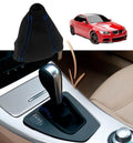 Automatic Shift Boot Cover for BMW E90 (2005–2013) Carbon Fiber Blue Stitch