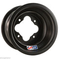 Pair of DWT Black A5 Rolled Lip ATV Rear Wheels for Honda TRX 250R 450R (10") 4/110